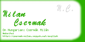 milan csermak business card