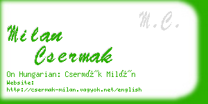 milan csermak business card